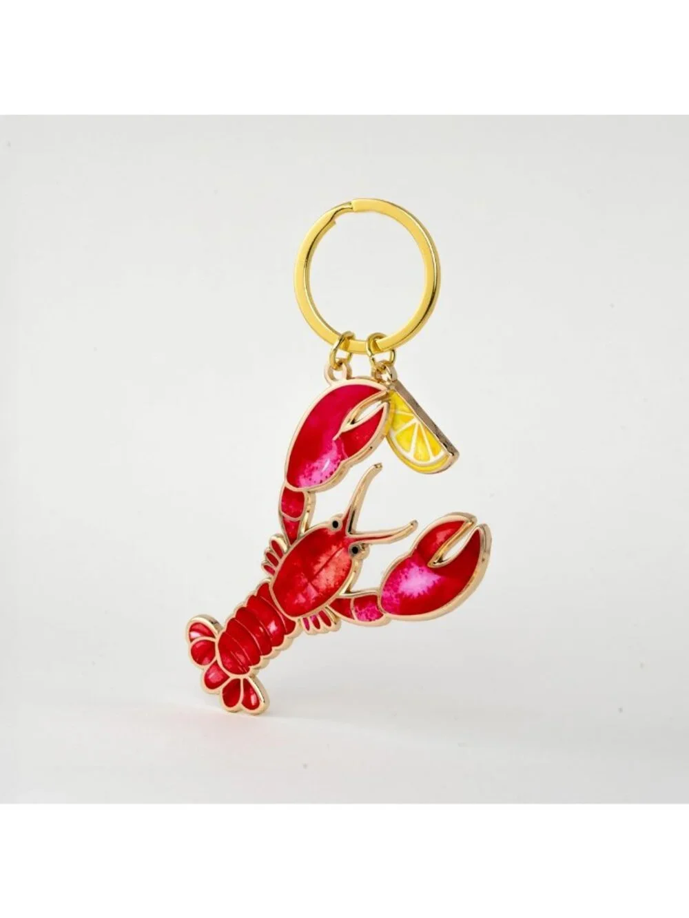 Lobster & Lemon Keychain Charm | Coastal Beach Gifts | Nautical Decor